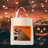 Halloween Kitty Ornage Cat Funny Quote Treaters Tragetasche