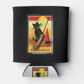 Halloween Kitty Sitting Hexenhut Dosenkühler (Vorderseite)