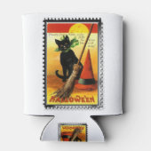 Halloween Kitty Sitting Hexenhut Dosenkühler (Rückseite)