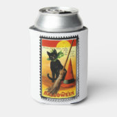 Halloween Kitty Sitting Hexenhut Dosenkühler (Kanne Rückseite)