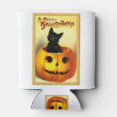 Halloween Kitty sitzt in der Kürbislaterne Kann Co Dosenkühler (Rückseite)