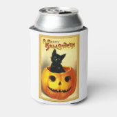 Halloween Kitty sitzt in der Kürbislaterne Kann Co Dosenkühler (Kanne Rückseite)