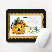 Halloween Kitty sitzt in der Kürbislaterne Mousepad (Mit Mouse)