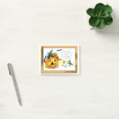 Halloween Kitty sitzt in der Kürbislaterne Post-it Klebezettel (Büro)