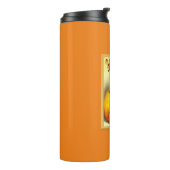 Halloween Kitty sitzt in der Kürbislaterne Thermosbecher (Nach links gedreht)