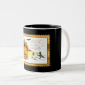Halloween Kitty sitzt in der Kürbislaterne Zweifarbige Tasse (VorderseiteRechts)