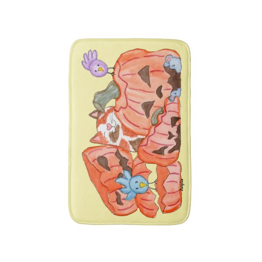 Halloween Kitty & SMashed Pumpkins Badematte (Vorderseite Vertikal)