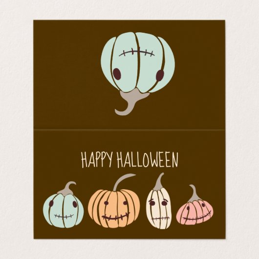 Halloween-Klassenaustausch Jagged Jack-O-Lantern Visitenkarten (Außenseite Aufgefaltet)