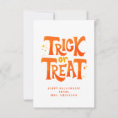 Halloween-Klassenkarte für Niedliche Kinder auspro Einladung (Vorderseite)