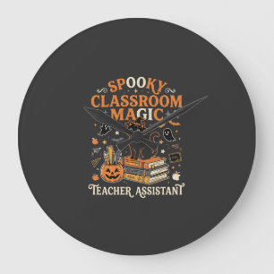 Halloween Klassenraum Magie Große Wanduhr