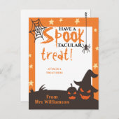 Halloween-Klassentrick oder Treathalter Postkarte (Vorne/Hinten)