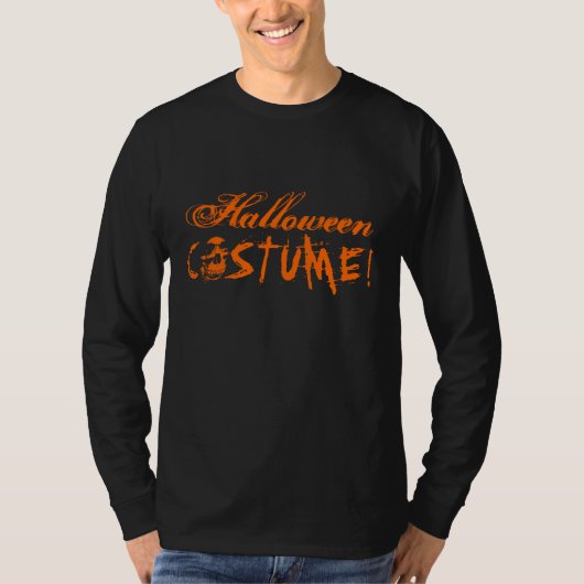 Halloween-Kleid für Männer | schwarzer und orange T-Shirt (Vorderseite)