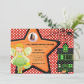 Halloween-Kleid (rot) Einladung (Stehend Vorderseite)