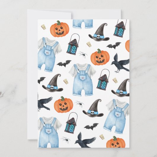 Halloween Kleidung Kleine Boo Baby Dusche Einladung (Rückseite)