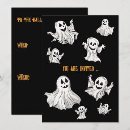 Halloween: Kleine Geister -  Einladung