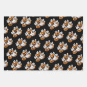 Halloween: Kleine Geister mit Kürbissen - Geschenkpapier Set (Vorderseite)