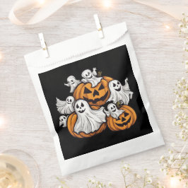 Halloween: Kleine Geister mit Kürbissen - Geschenktütchen