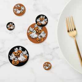 Halloween: Kleine Geister mit Kürbissen -  Konfetti