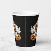 Halloween: Kleine Geister mit Kürbissen -  Pappbecher (Rechts)