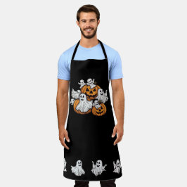 Halloween: Kleine Geister mit Kürbissen - Schürze