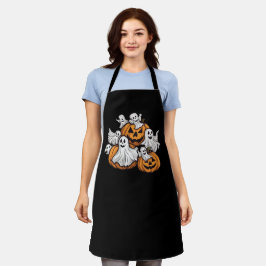 Halloween: Kleine Geister mit Kürbissen - Schürze