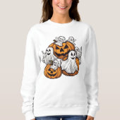 Halloween: Kleine Geister mit Kürbissen -  Sweatshirt (Vorderseite)