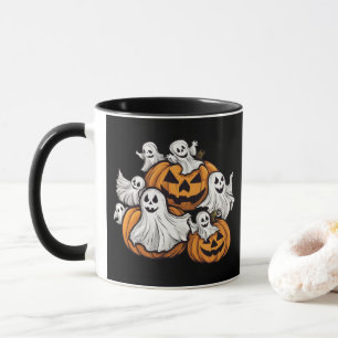 Halloween: Kleine Geister mit Kürbissen -  Tasse
