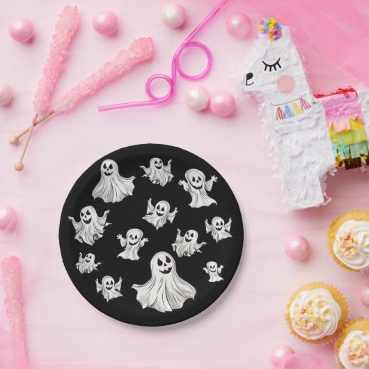 Halloween: Kleine Geister -  Pappteller (Party)