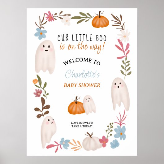 Halloween kleine Gespenster Begrüßungbaby-Dusche Poster (Vorne)