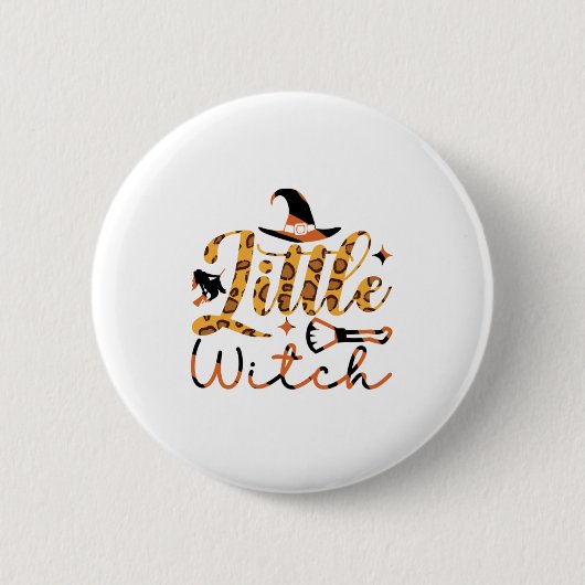 Halloween Kleine Hexe Geburtstag Button (Vorderseite)