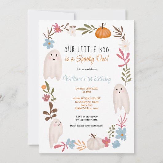 Halloween kleine Kinder des Gespensterjungen 1. Ge Einladung (Vorderseite)
