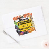 Halloween, Kleine Monster Quadratischer Aufkleber (Umschlag)