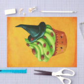 Halloween-kleiner Kuchen voll der kleinen Spinnen Seidenpapier (Handwerk)