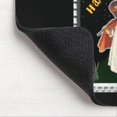 Halloween - Kleines Mädchen mit Besen und schwarze Mousepad (Ecke)