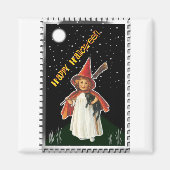 Halloween - Kleines Mädchen mit Broom und schwarze Magnet (Vorne)