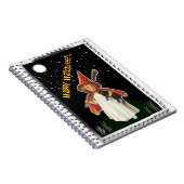 Halloween - Kleines Mädchen mit Broom und schwarze Notizblock (Rechte Seite)