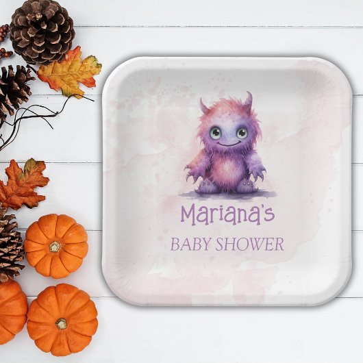 Halloween Kleines Monster Girl Babydusche Pappteller