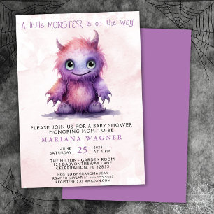 Halloween Kleines Monster Mädchen Baby Shower Einladung