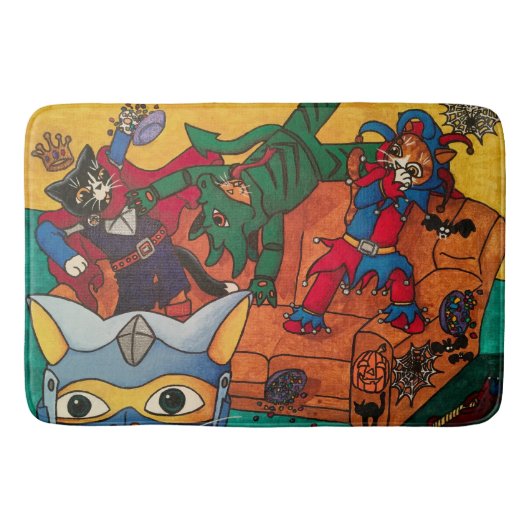 Halloween Knight Costume Cats Badematte (Vorderseite)