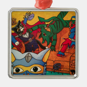 Halloween Knight Costume Cats Ornament Aus Metall