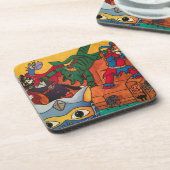 Halloween Knight Costume Cats Untersetzer (Linke Seite)