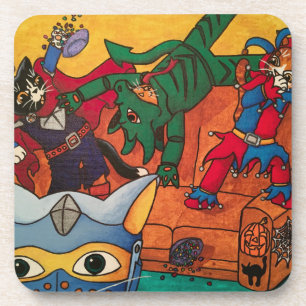 Halloween Knight Costume Cats Untersetzer