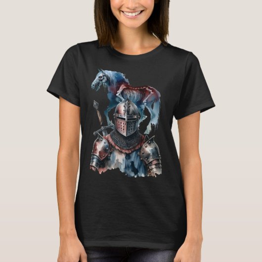 Halloween Knight Horses Ritter Armor Hors T-Shirt (Vorderseite)