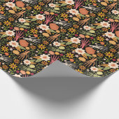 Halloween Knochen, blühendes nahtloses Muster. Geschenkpapier (Ecke)