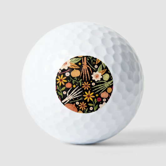 Halloween Knochen, blühendes nahtloses Muster. Golfball (Vorderseite)