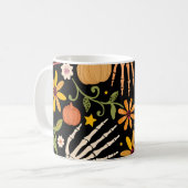 Halloween Knochen, blühendes nahtloses Muster. Kaffeetasse (Vorderseite Links)