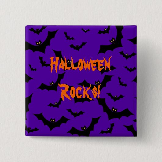 Halloween-Knopf - Schläger-Halloween-Felsen Button (Vorderseite)