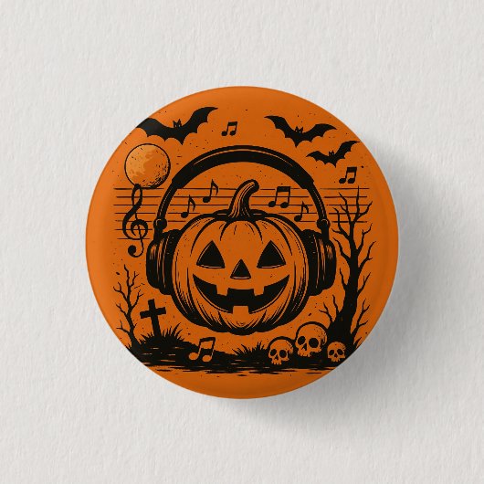 Halloween-Knopf zum Musikhören Button (Vorderseite)