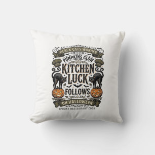 Halloween-Kochen-Shirt Vintage-Schwarze Katze Kürb Kissen