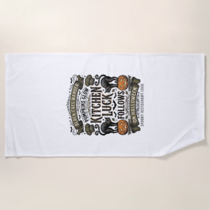 Halloween-Kochen-Shirt Vintage-Schwarze Katze Kürb Strandtuch